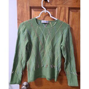 Richard Grand Green Long Sleeve Cashmere Pullover Sweater Women's Size XS